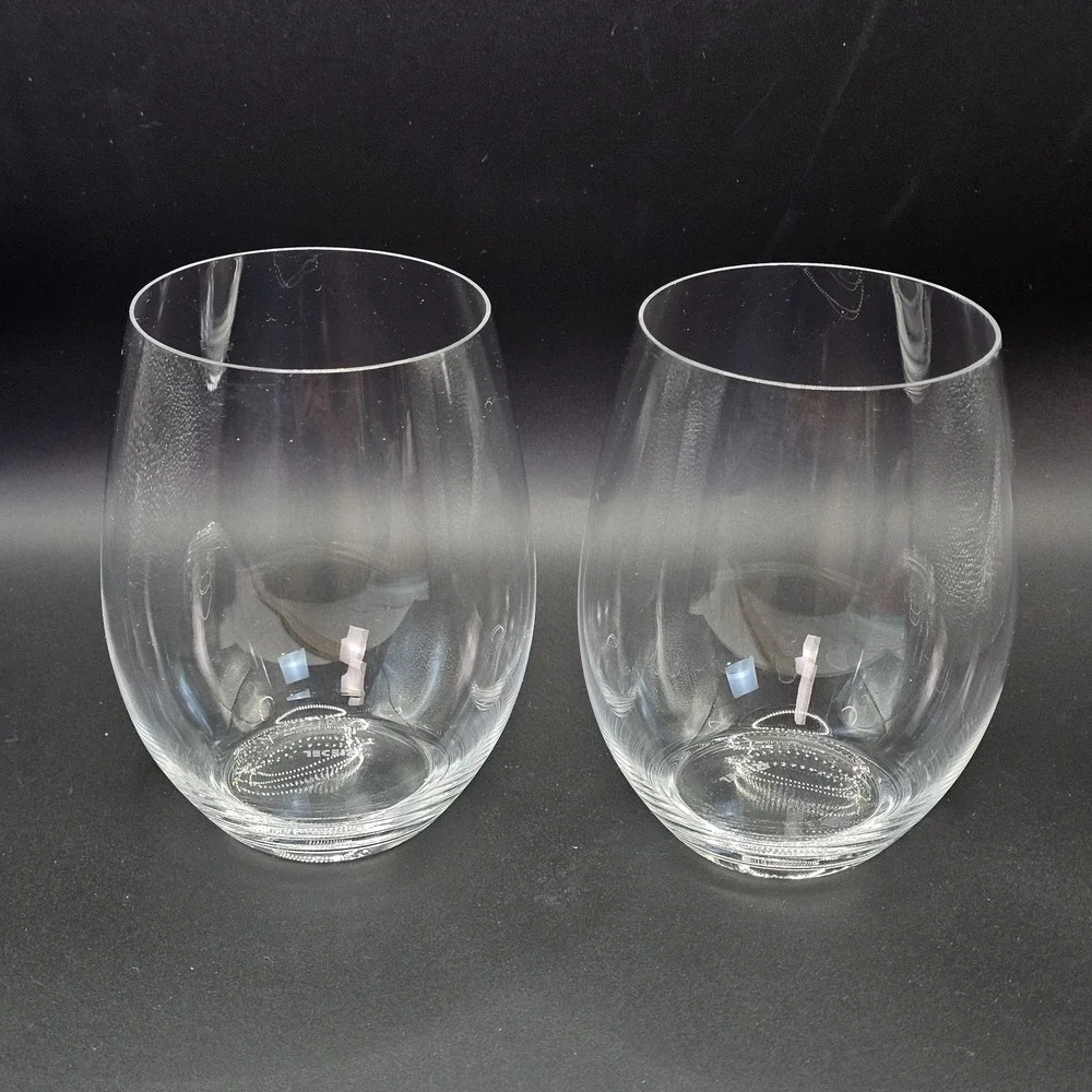 Set of 2 Riedel Stemless‎ The O Wine Tumbler Cabernet/Merlot Glasses